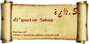 Ágoston Sebes névjegykártya